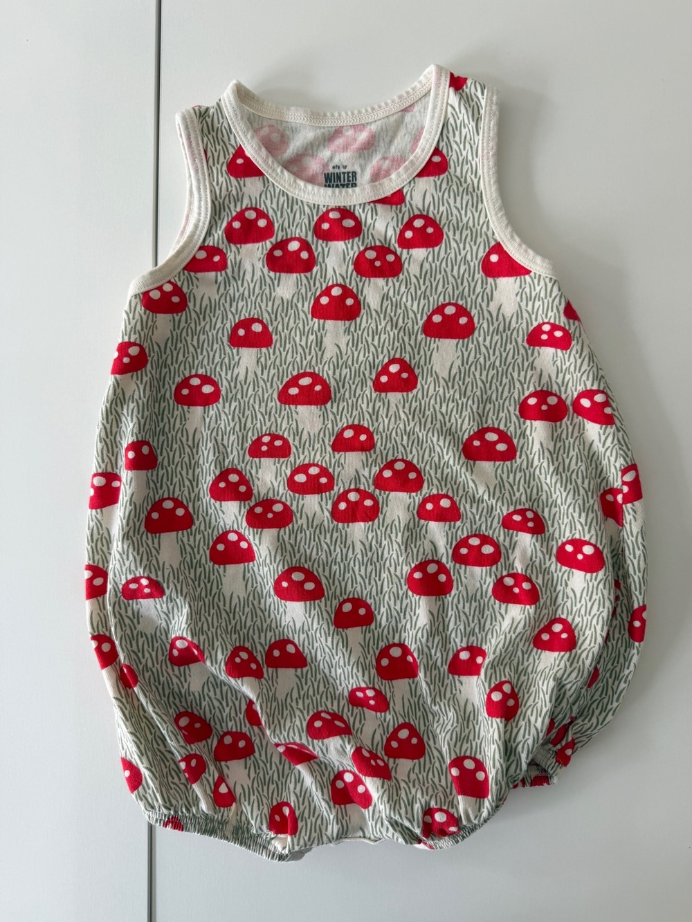 Winter Water Factory Summer Bubble Romper Mushroom Print